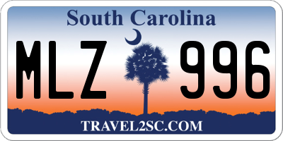 SC license plate MLZ996
