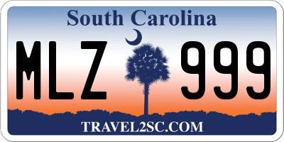 SC license plate MLZ999