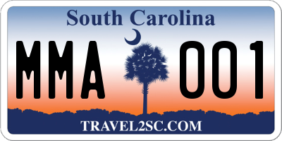 SC license plate MMA001