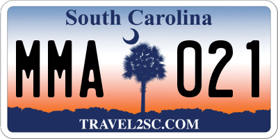 SC license plate MMA021