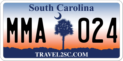 SC license plate MMA024