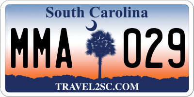 SC license plate MMA029