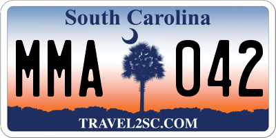 SC license plate MMA042