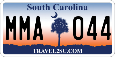 SC license plate MMA044