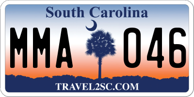 SC license plate MMA046