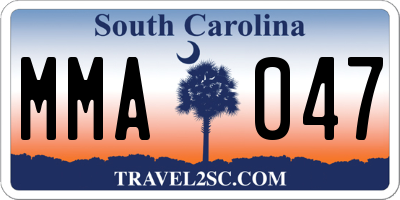 SC license plate MMA047