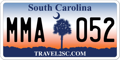 SC license plate MMA052