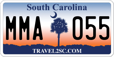 SC license plate MMA055