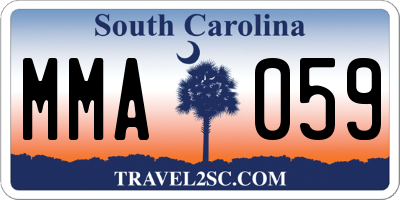 SC license plate MMA059