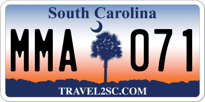 SC license plate MMA071