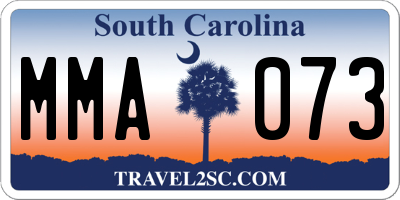 SC license plate MMA073
