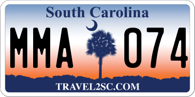 SC license plate MMA074