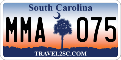 SC license plate MMA075