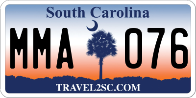 SC license plate MMA076