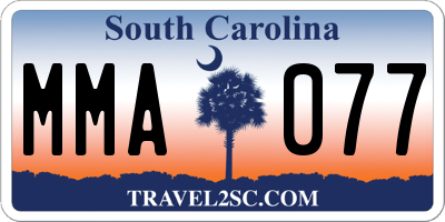 SC license plate MMA077