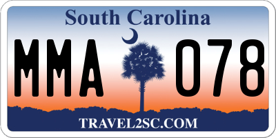 SC license plate MMA078
