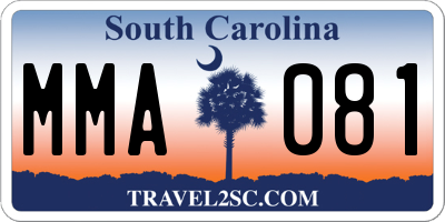 SC license plate MMA081