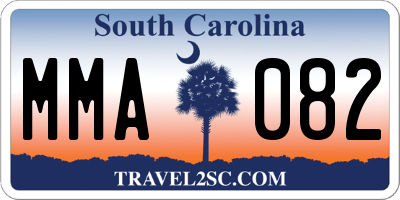 SC license plate MMA082
