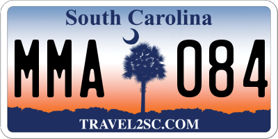 SC license plate MMA084