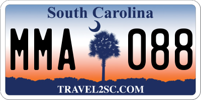 SC license plate MMA088