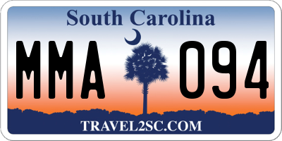 SC license plate MMA094