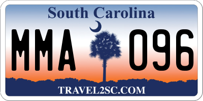 SC license plate MMA096