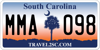 SC license plate MMA098