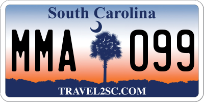 SC license plate MMA099