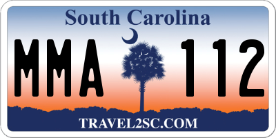 SC license plate MMA112