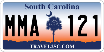 SC license plate MMA121