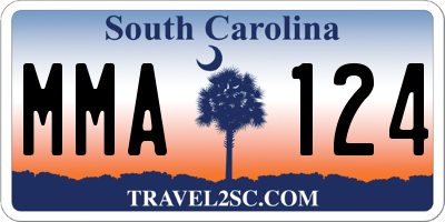 SC license plate MMA124
