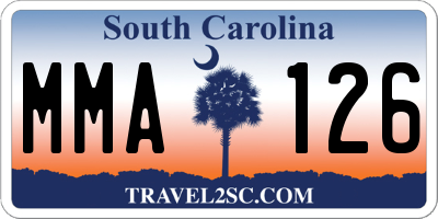 SC license plate MMA126