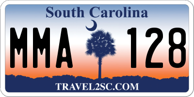 SC license plate MMA128