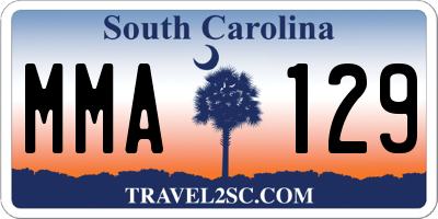 SC license plate MMA129