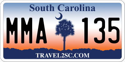SC license plate MMA135