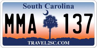 SC license plate MMA137