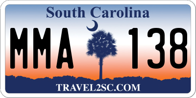 SC license plate MMA138