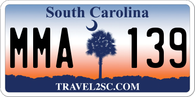 SC license plate MMA139