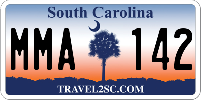 SC license plate MMA142
