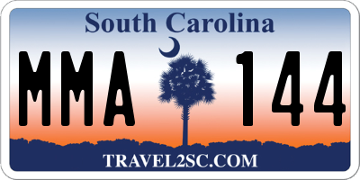 SC license plate MMA144