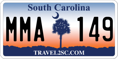 SC license plate MMA149