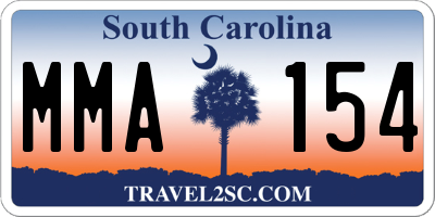 SC license plate MMA154
