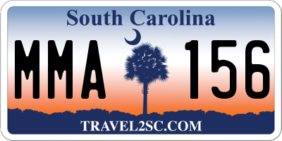 SC license plate MMA156