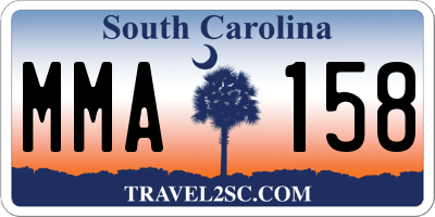 SC license plate MMA158