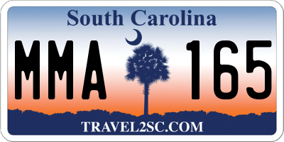 SC license plate MMA165