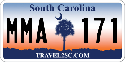 SC license plate MMA171