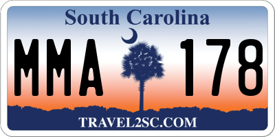 SC license plate MMA178