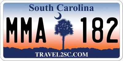 SC license plate MMA182