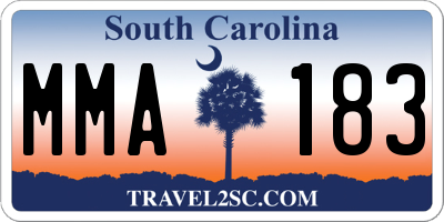 SC license plate MMA183