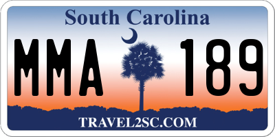 SC license plate MMA189